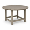 Gartentisch rund Ø 120 cm Höhe 75 cm HDPE Taupe mit Lamellentischplatte
