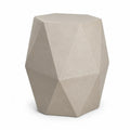 Garten Beistelltisch polygonal 40 x 40 x 46 cm Faserbeton Beige facettiert