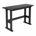 Gartenbartisch Stehtisch rechteckig mit Lamellentischplatte 120 x 45 x 105 cm lackiertes Akazienholz Schwarz