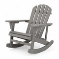 Garten Schaukelstuhl Adirondack mit Armlehnen HDPE-Kunststoff Grau mit Lattenstruktur 75 x 92 x 92 cm