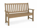 Gartenbank 3 Sitzer mit Armlehnen aus HDPE Kunststoff rechteckig Taupe 150 x 63 x 89 cm