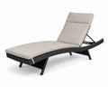 Sonnenliege Gartenliege verstellbar rechteckig PE-Rattan Schwarz Beige mit Stahlgestell und Polyesterauflage 200 x 68 x 92 cm